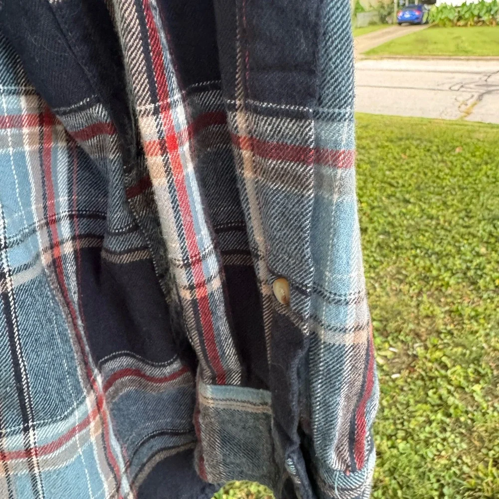 RedHead Men's Navy and Light Blue Plaid‎ Shirt
